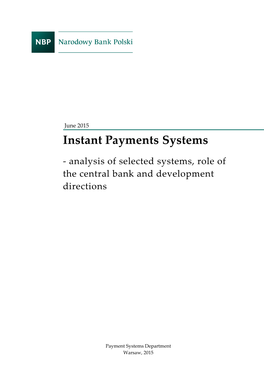 Instant Payments Systems – Analysis of Selected