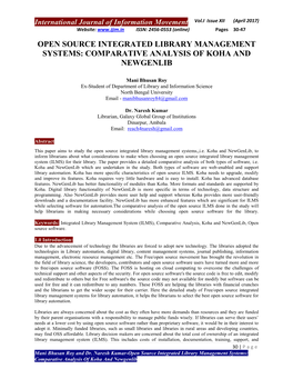 Comparative Analysis of Koha and Newgenlib