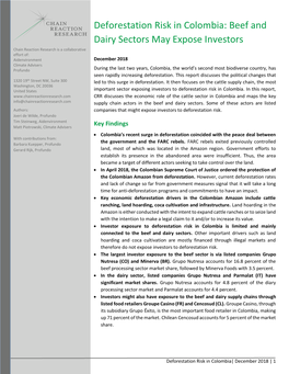 Deforestation Risk in Colombia