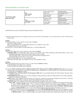 EDITED PEDIGREE for JANEYMAC (IRE)