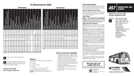 To Moorestown Mall Fare Information This Is an Exact Fare Line