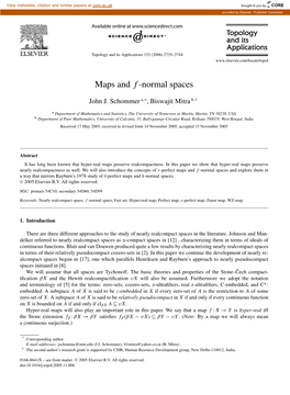 Maps and F-Normal Spaces