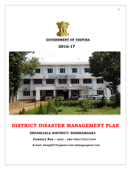 District Disaster Management Plan (2016-17) Sepahijala District