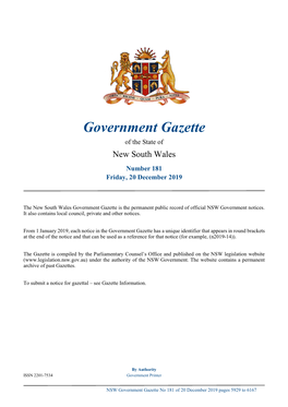 Government Gazette No 181 of Friday 20 December 2019