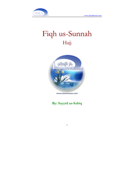 Fiqh As-Sunnah: the Book of Hajj