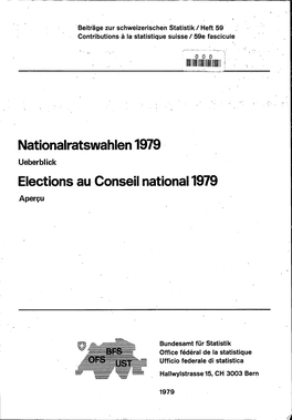 Nationalratswah.Len 1979 Ueberblick Elections Au Conseil