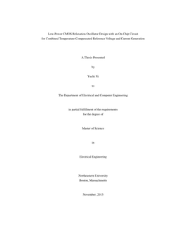 Low-Power CMOS Relaxation Oscillator Design with an On-Chip Circuit for Combined Temperature-Compensated Reference Voltage and Current Generation