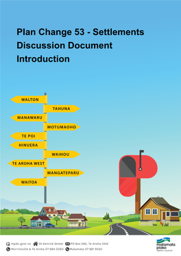 Plan Change 53 - Settlements Discussion Document Introduction