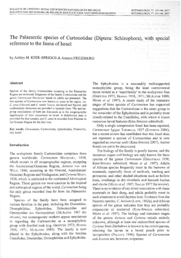 The Palaearctic Species of Curtonotidae (Diptera: Schizophora), with Special Reference to the Fauna of Israel