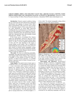 Lobate Debris Apron and Lineated Valley Fill Around Tanaica Montes, Mars: Implications for Late Amazonian Glacial Activity in the Region