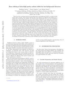 Arxiv:2105.06431V1 [Physics.Ins-Det] 13 May 2021 with Dopants at 100 Ppm