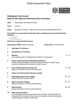 (Public Pack)Agenda Document for Basford, Berridge and Sherwood