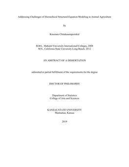 Addressing Challenges of Hierarchical Structural Equation Modeling in Animal Agriculture