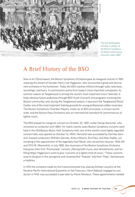 A Brief History of the BSO