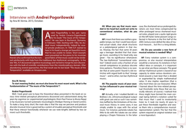 Interview with Andrei Pogorilowski by Ana M