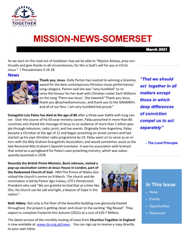 Churches Together in Somerset Newsletter Mar 21