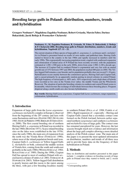 Breeding Large Gulls in Poland: Distribution, Numbers, Trends and Hybridisation