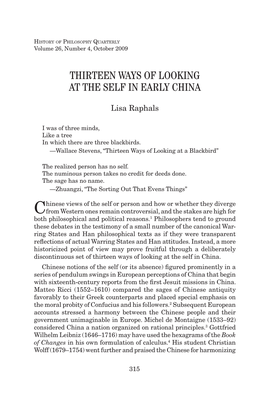 History of Philosophy Quarterly | Vol. 26 No. 4 | ARTICLE: Lisa Raphals