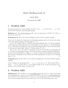 Math 730 Homework 14