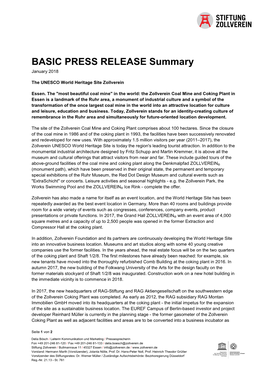 BASIC PRESS RELEASE Summary January 2018