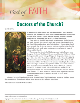 Doctors of the Church? by Fr