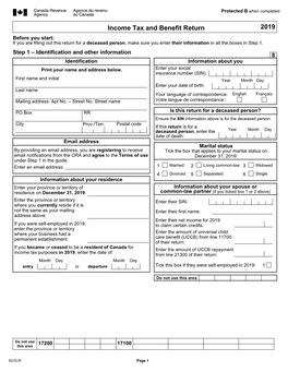 2019 Income Tax and Benefit Return