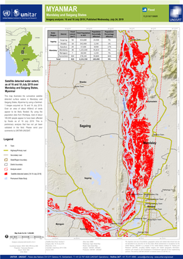 MYANMAR AÆ Flood Mandalay and Saigang States FL20190715MMR Imagery Analysis: 16 and 18 July 2019 | Published Wednesday, July 24, 2019