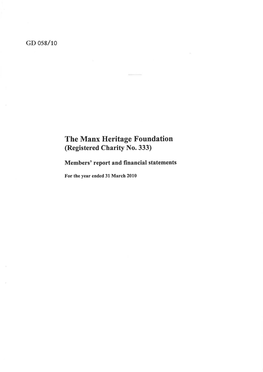 The Manx Heritage Foundation (Regístered Charity No