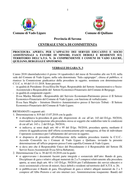 Comune Di Vado Ligure Comune Di Quiliano Provincia Di Savona