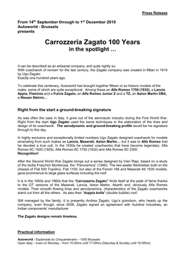 Carrozzeria Zagato 100 Years in the Spotlight …