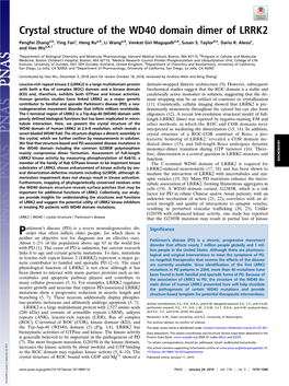 Crystal Structure of the WD40 Domain Dimer of LRRK2