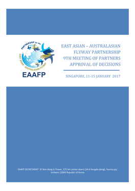 East Asian – Australasian Flyway Partnership 9Th Meeting of Partners Approval of Decisions