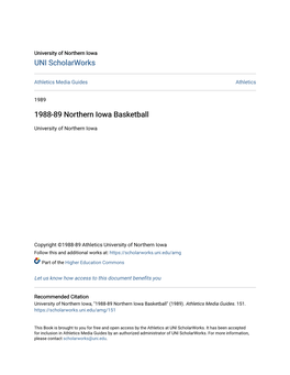 1988-89 Northern Iowa Basketball