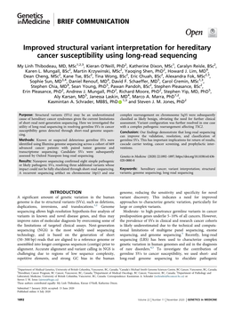 Improved Structural Variant Interpretation for Hereditary Cancer Susceptibility Using Long-Read Sequencing