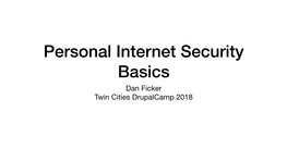 Personal Security Tcdrupal 2018