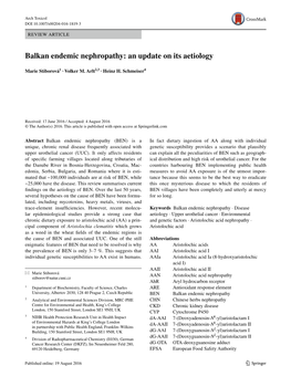 Balkan Endemic Nephropathy: an Update on Its Aetiology