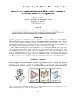 Constructing Drawings of Impossible Figures with Axonometric Blocks and Pseudo-3D Manipulations