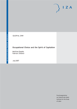 Occupational Choice and the Spirit of Capitalism