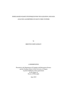 Index-Based Search Techniques for Visualization and Data Analysis Algorithms on Many-Core Systems