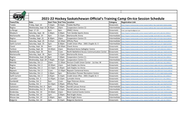 2021-22 Hockey Saskatchewan Official's Training Camp On-Ice