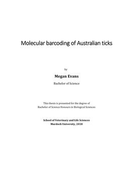Molecular Barcoding of Australian Ticks