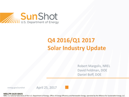 Q4 2016/Q1 2017 Solar Industry Update