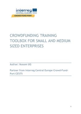 Crowdfunding Training Toolbox for Small and Medium Sized Enterprises