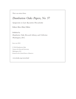 Dumbarton Oaks Papers, No. 57