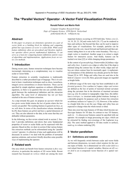 The “Parallel Vectors” Operator - a Vector Field Visualization Primitive