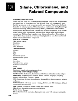 Silane, Chlorosilane, and Related Compounds