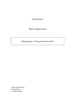 CHAPTER 4 Marine Department Management of the Government Fleet