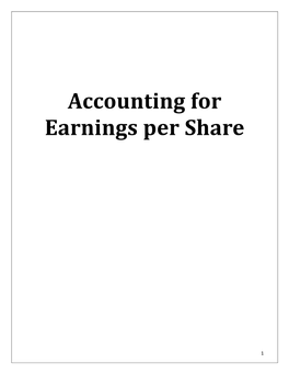 Accouting for Earnings Per Share