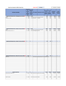 School Fees Schedule for 2020-21 School Year PLEASE CHOO St