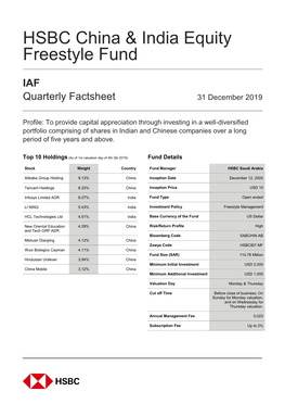 HSBC China & India Equity Freestyle Fund